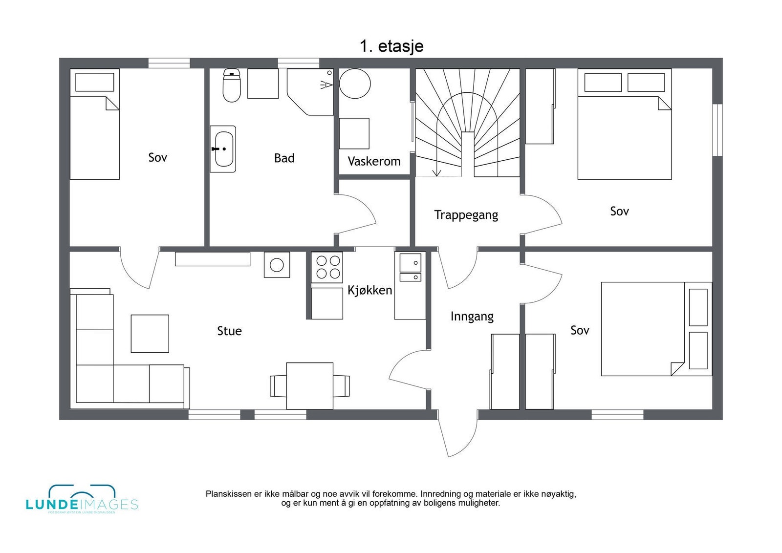 Planskisse 1. etasje - ikke målbar Galleribilde