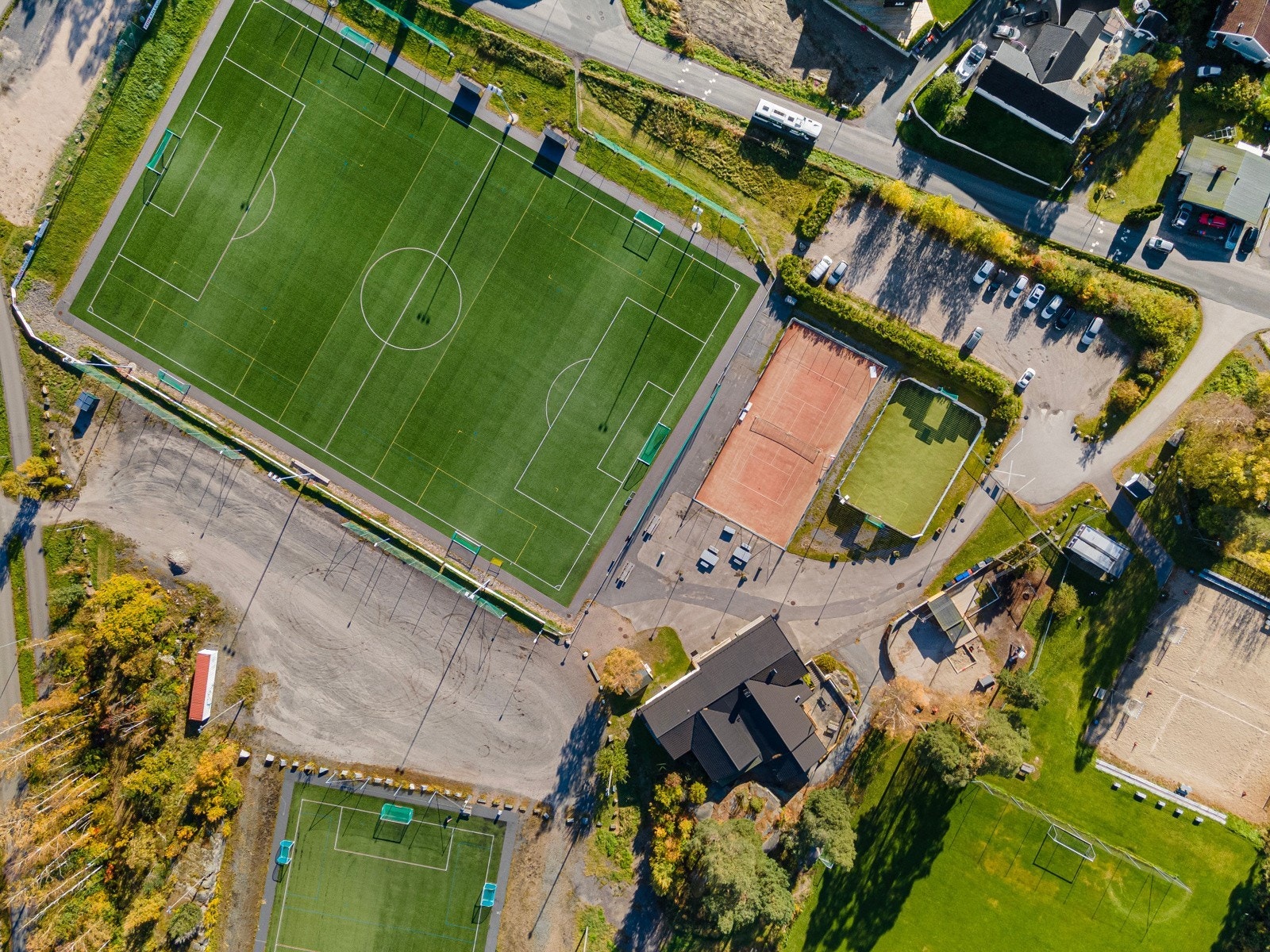 Helgerød fotballbane ligger like i nærheten. Galleribilde
