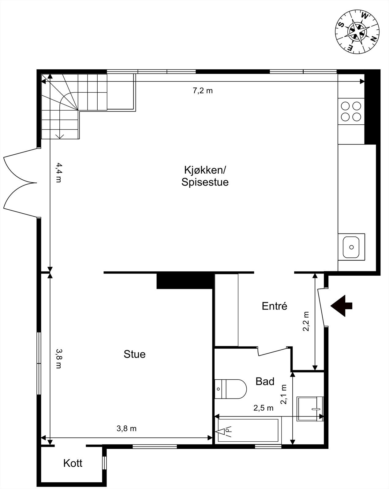Plantegning 1. etasje Galleribilde