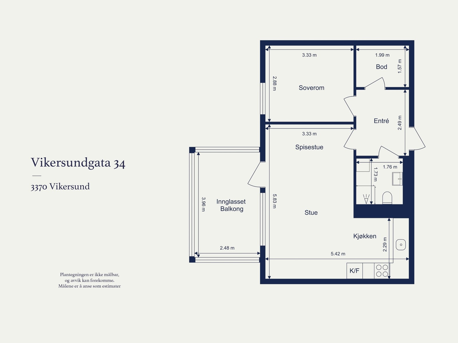 Leiligheten har en praktisk planløsning i 3. etasje. Galleribilde