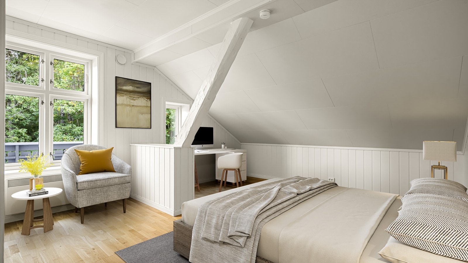 Soverom i 2.etg. digitalt innredet Galleribilde