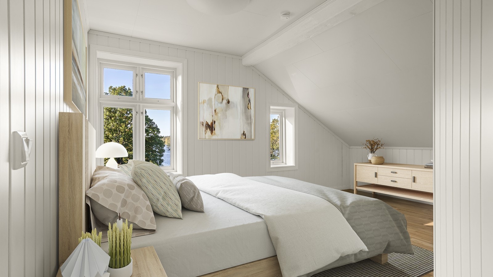 Soverom i 2.etg. digitalt innredet Galleribilde