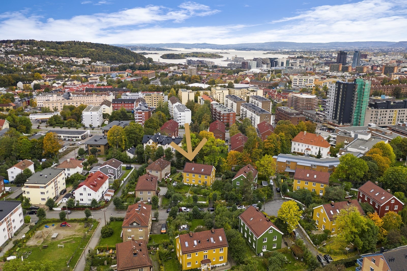 Legg merke til hagebyens beliggenhet i forhold til indre sentrum. Galleribilde