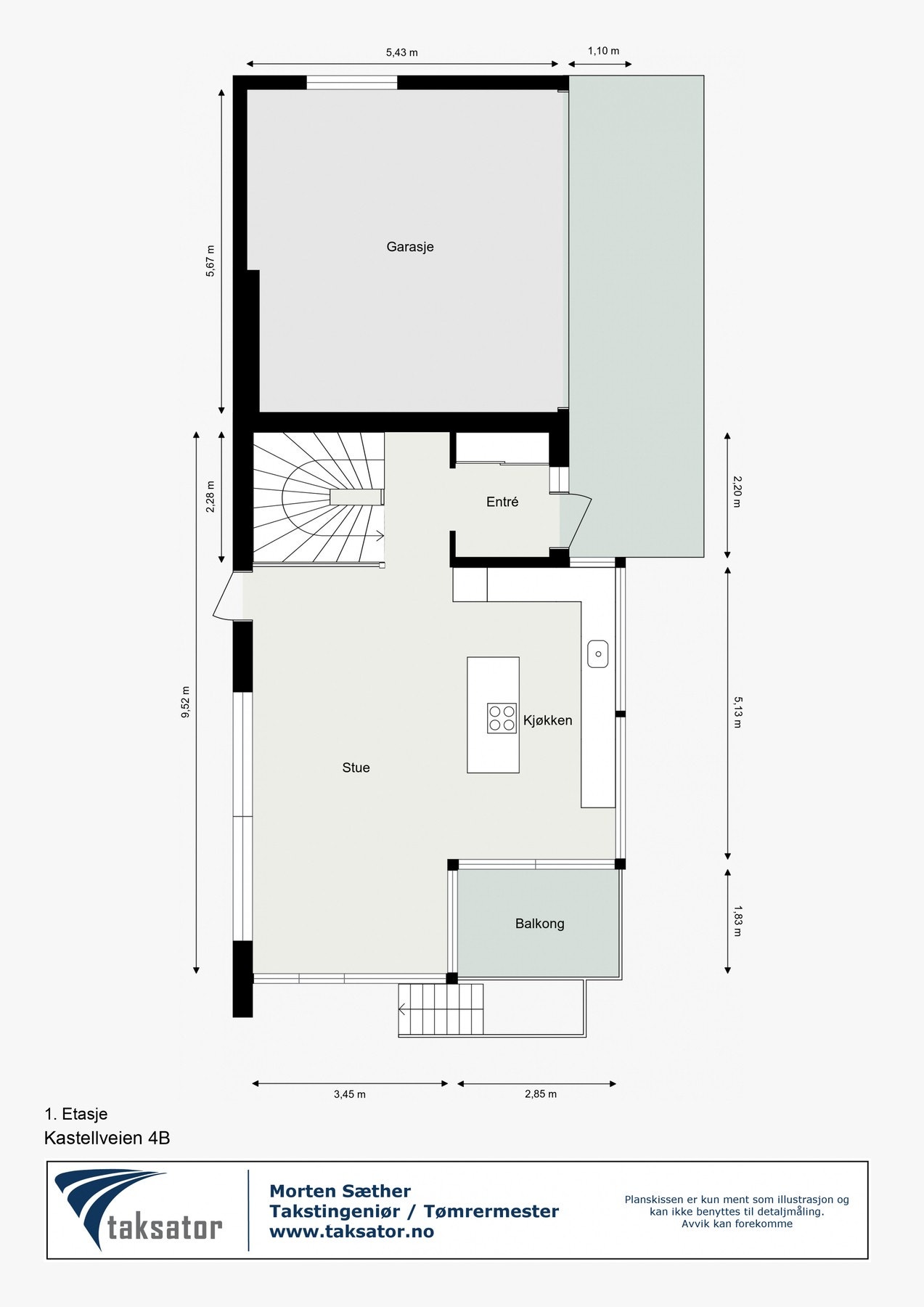 Plantegning første etasje.