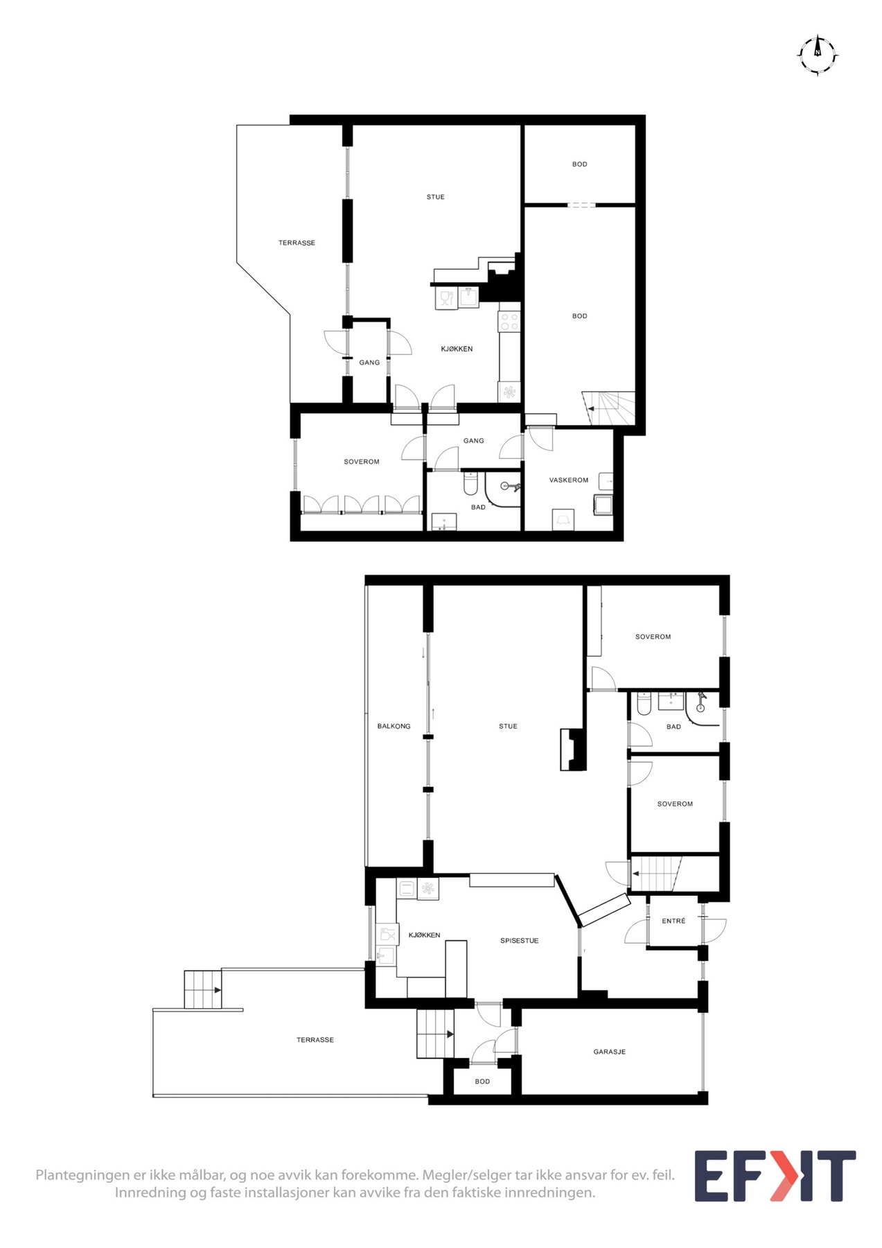 Plantegning som viser alle etasjer. Galleribilde