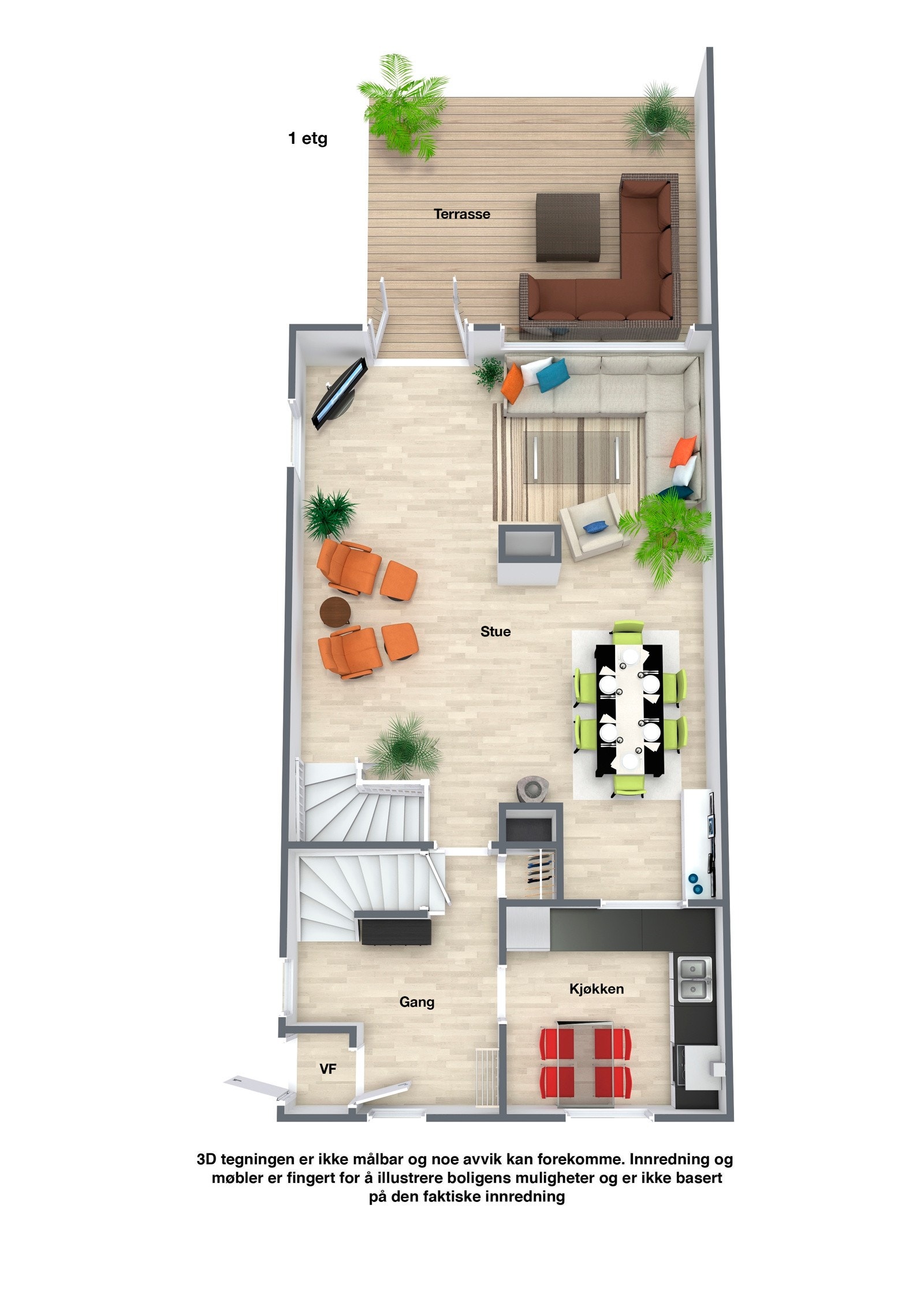 Plantegning, 1.etasje Galleribilde