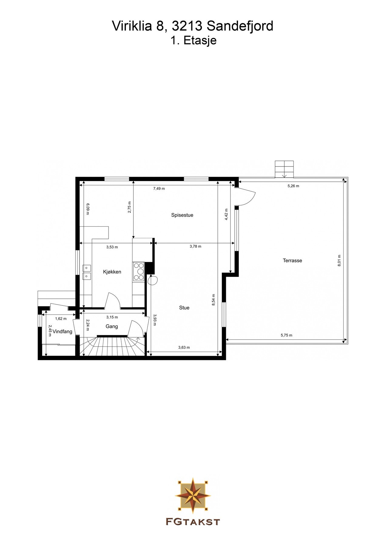 Plantegning 1.etasje Galleribilde