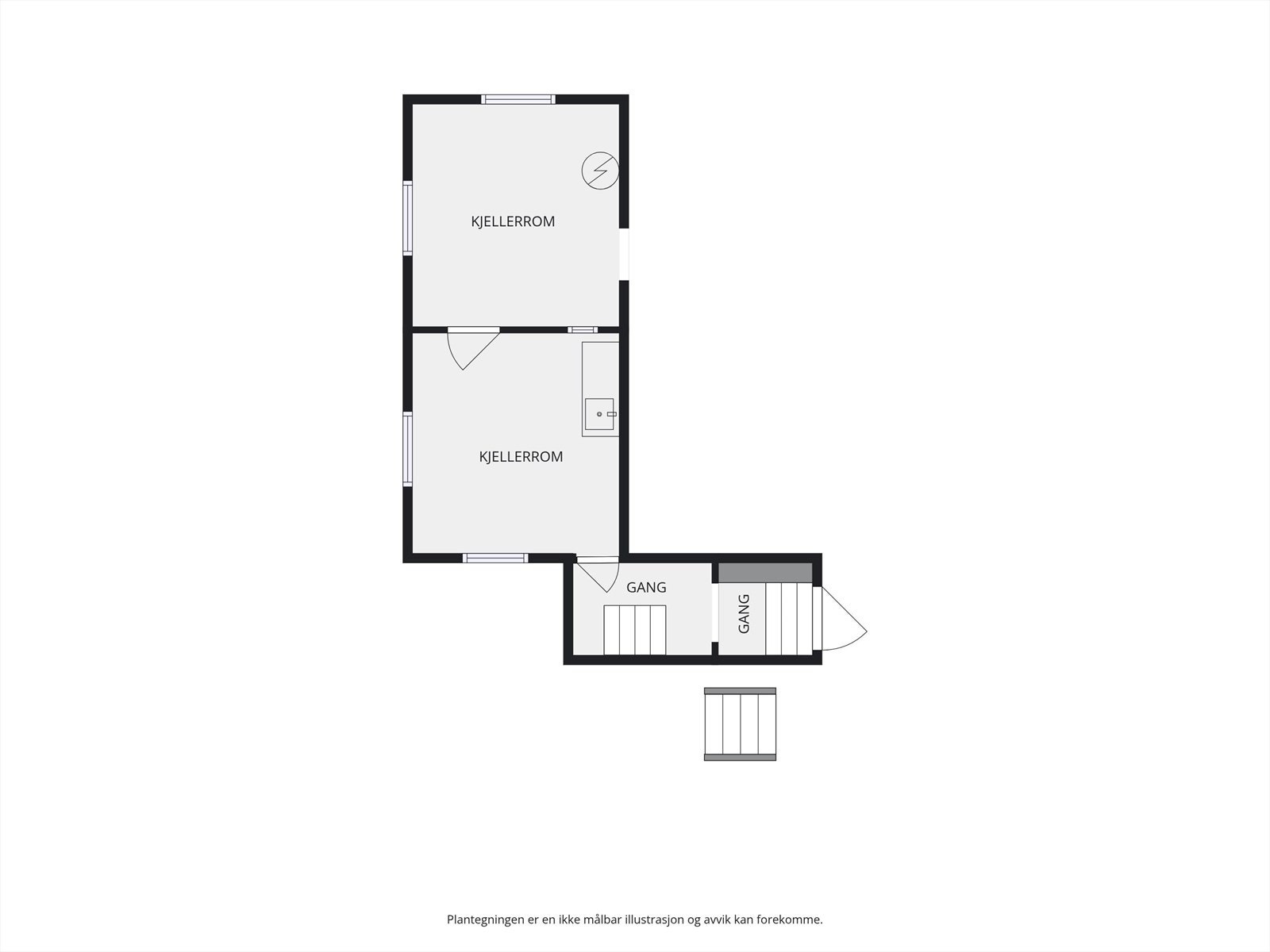 Plantegning kjeller. Galleribilde