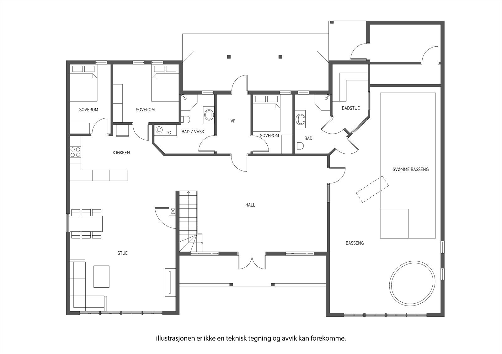 Plantegning hovedetasje. Galleribilde