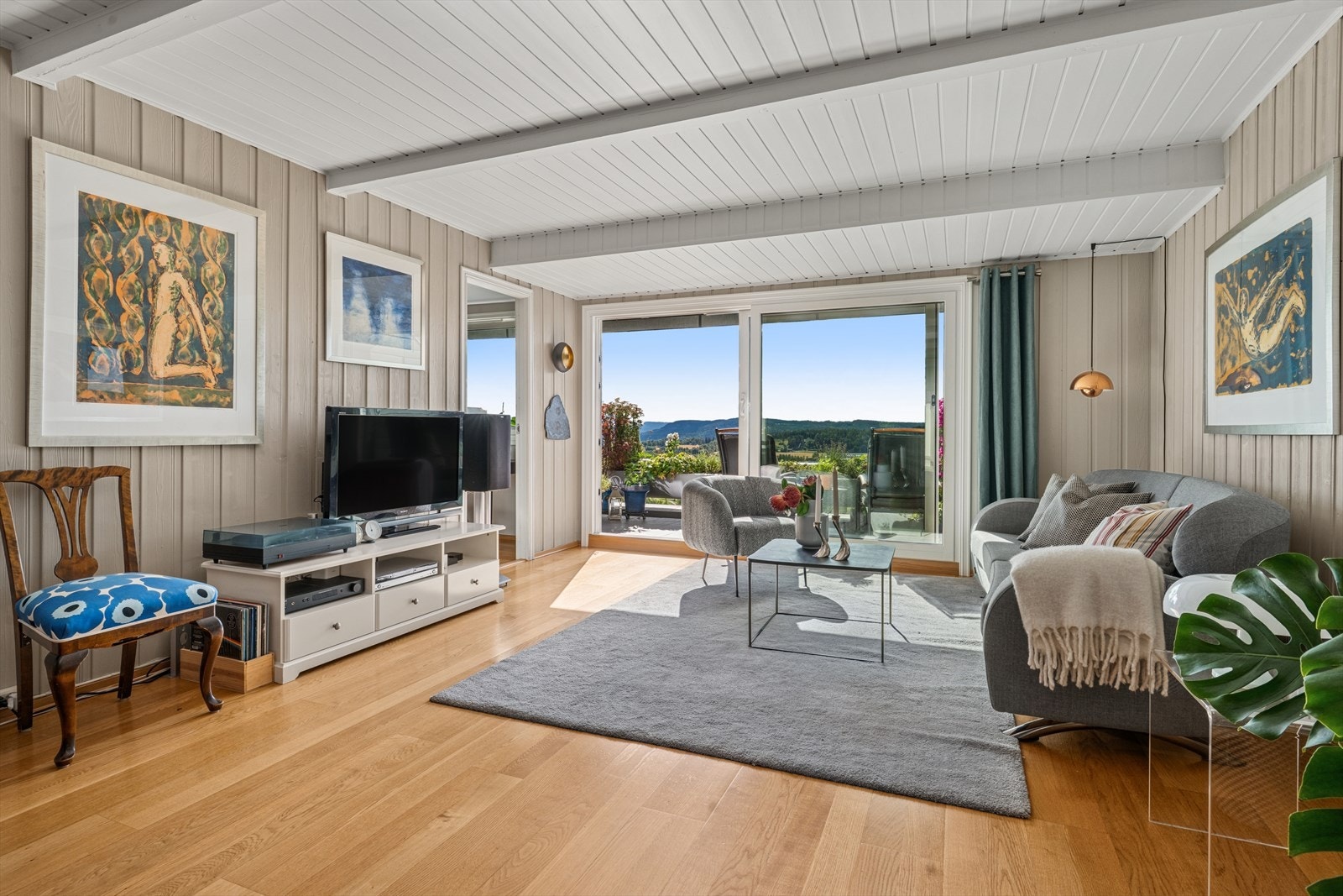 Stor stue med flott utsikt Galleribilde