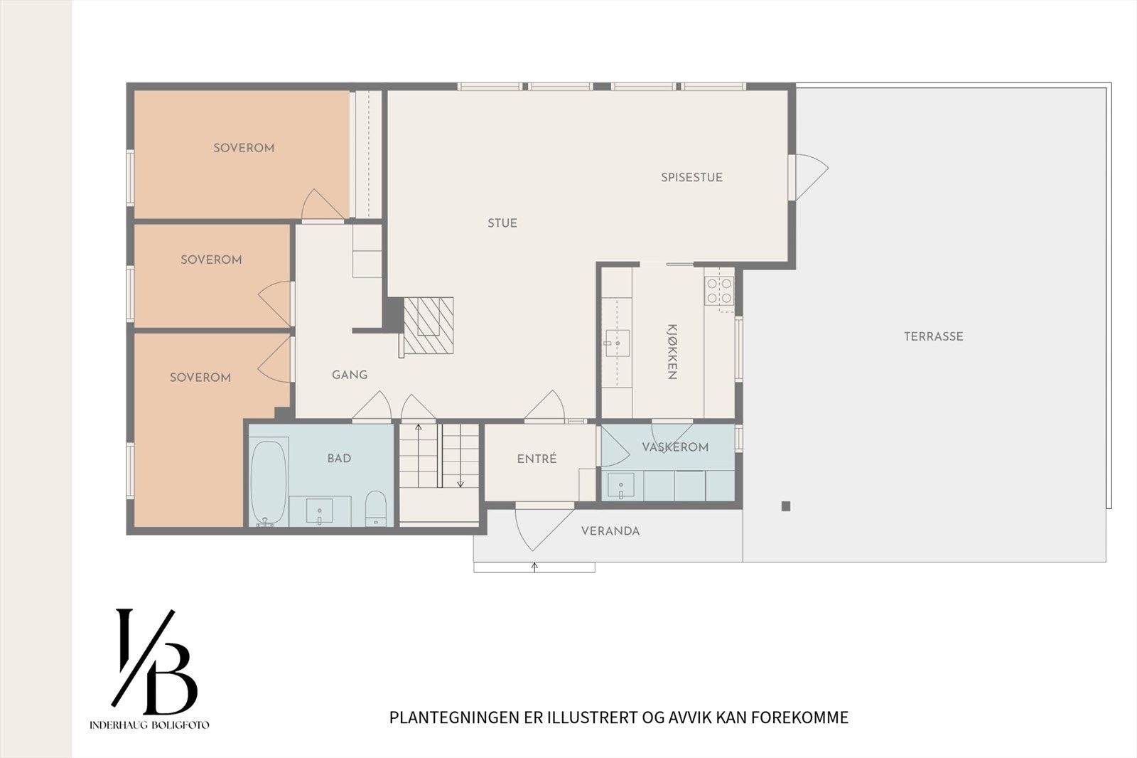 Plantegning hovedetasje. Galleribilde