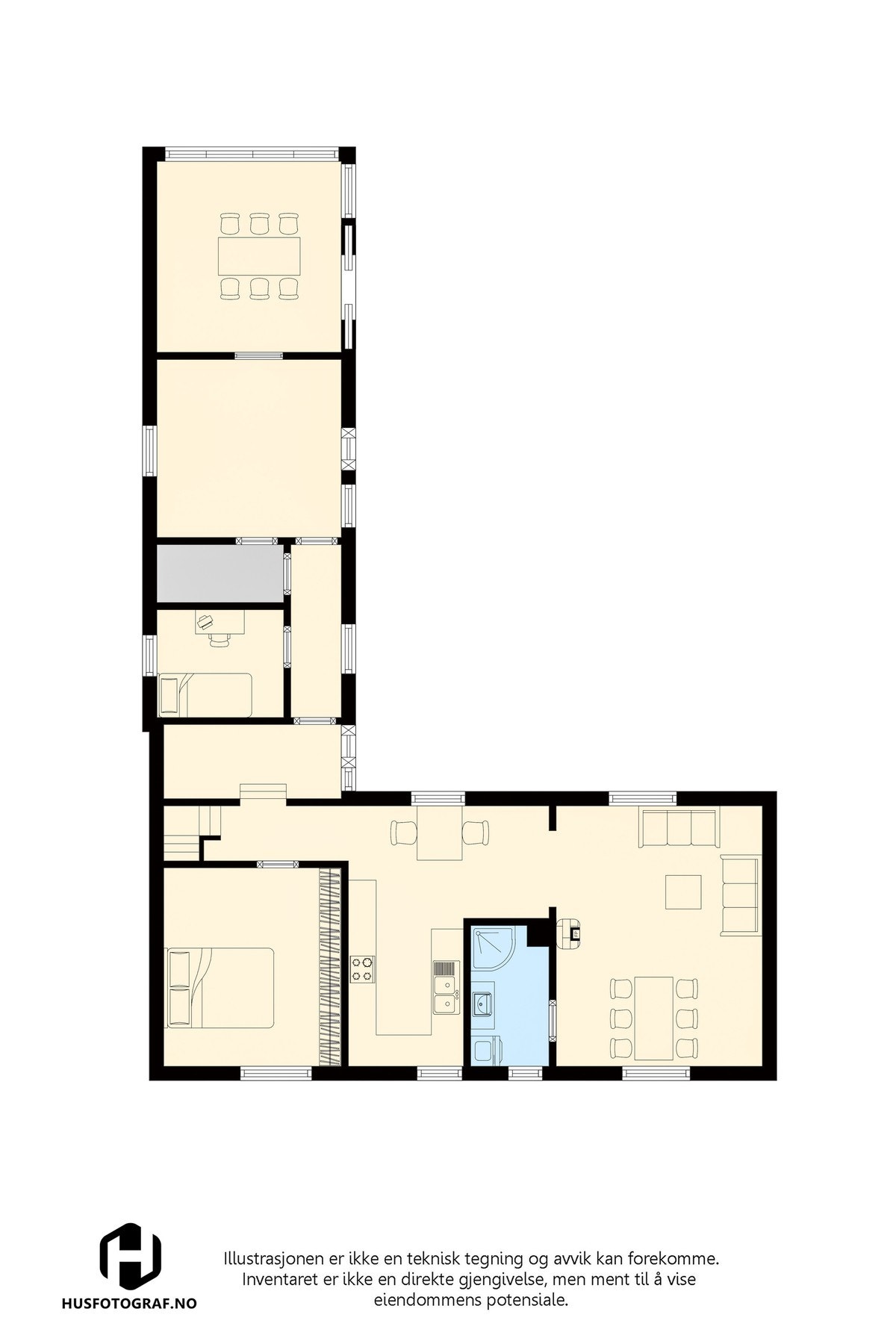 Plantegning 1. etasje Galleribilde