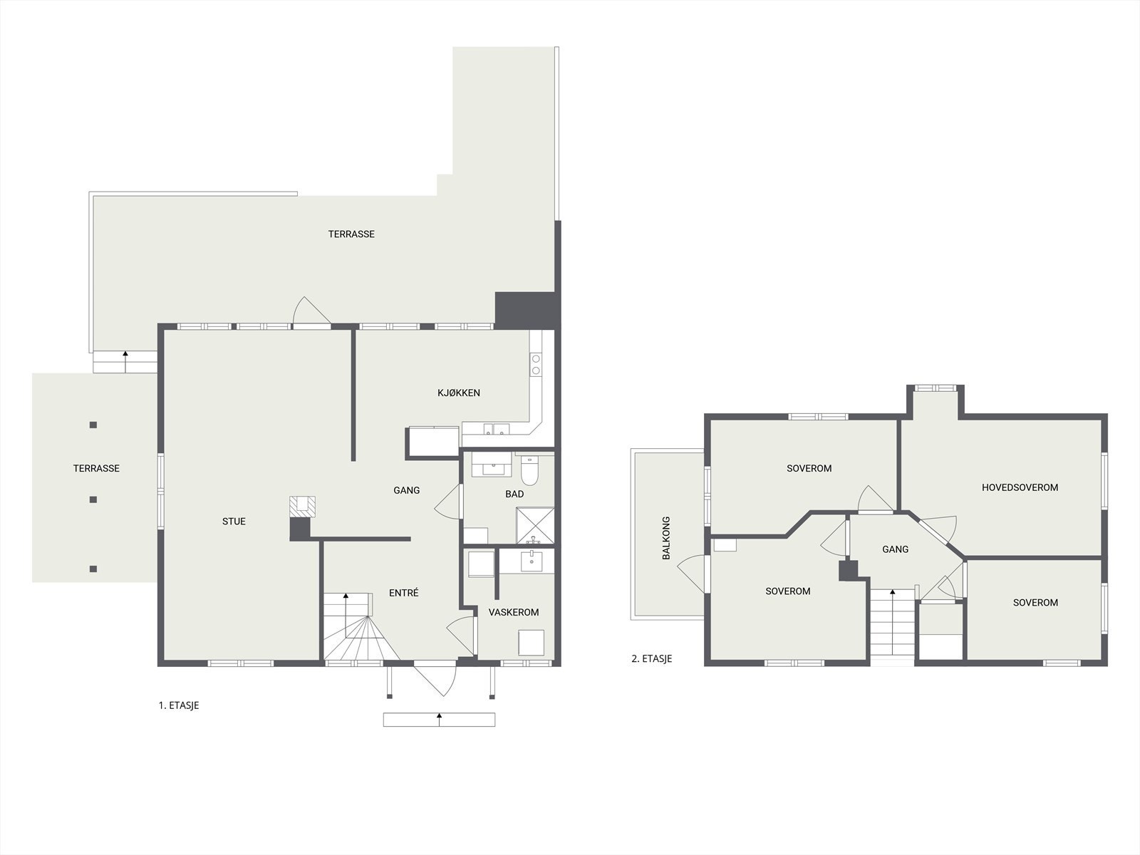 Plantegning - Begge plan Galleribilde