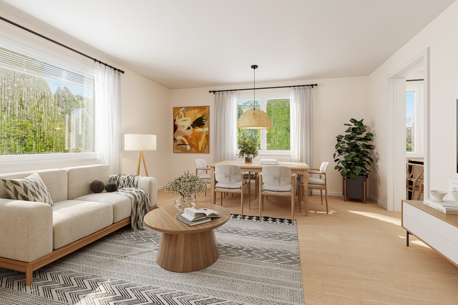 Stue digitalt oppusset Galleribilde