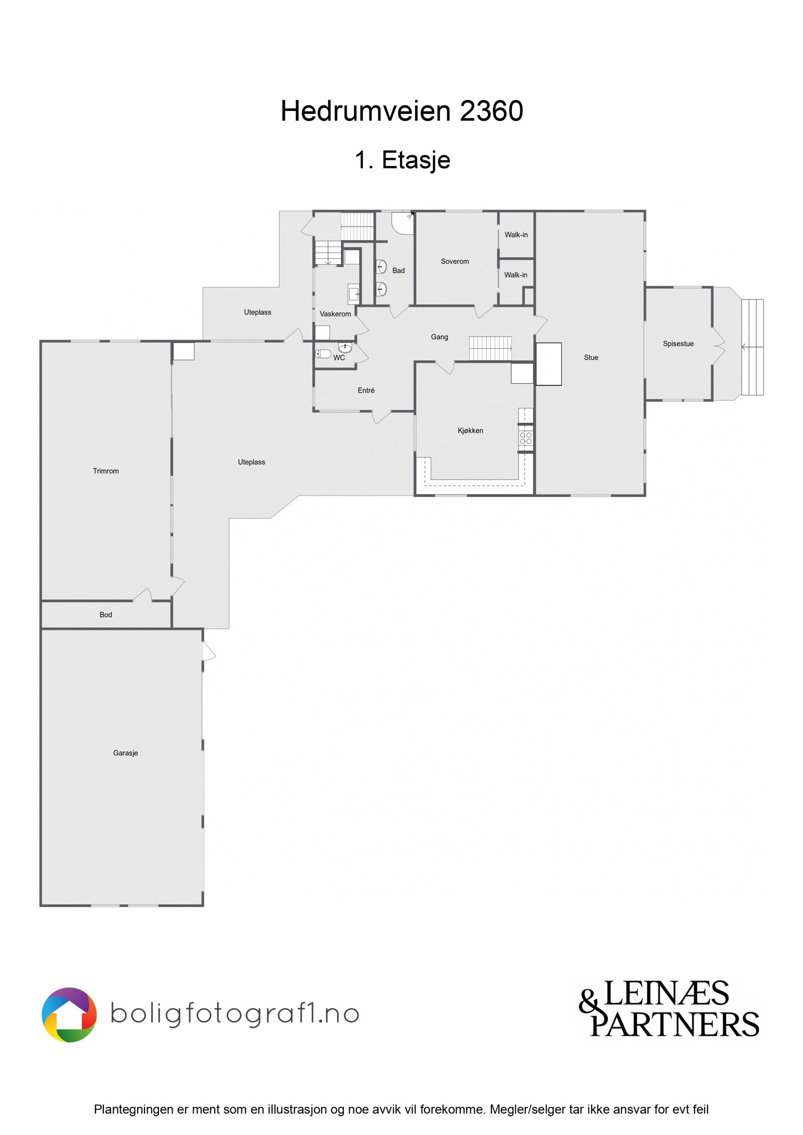 Plantegning 1. etasje Galleribilde