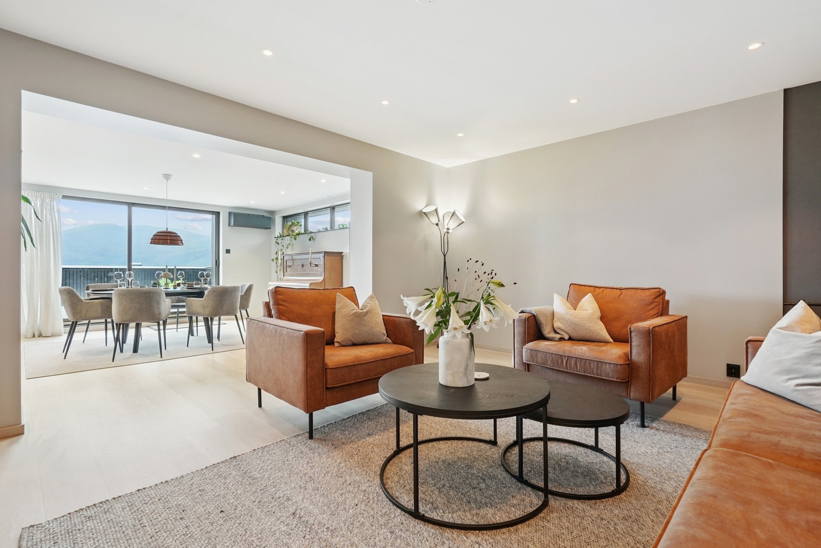 Leiligheten har store vindusflater gir godt med naturlig lys inne. Galleribilde