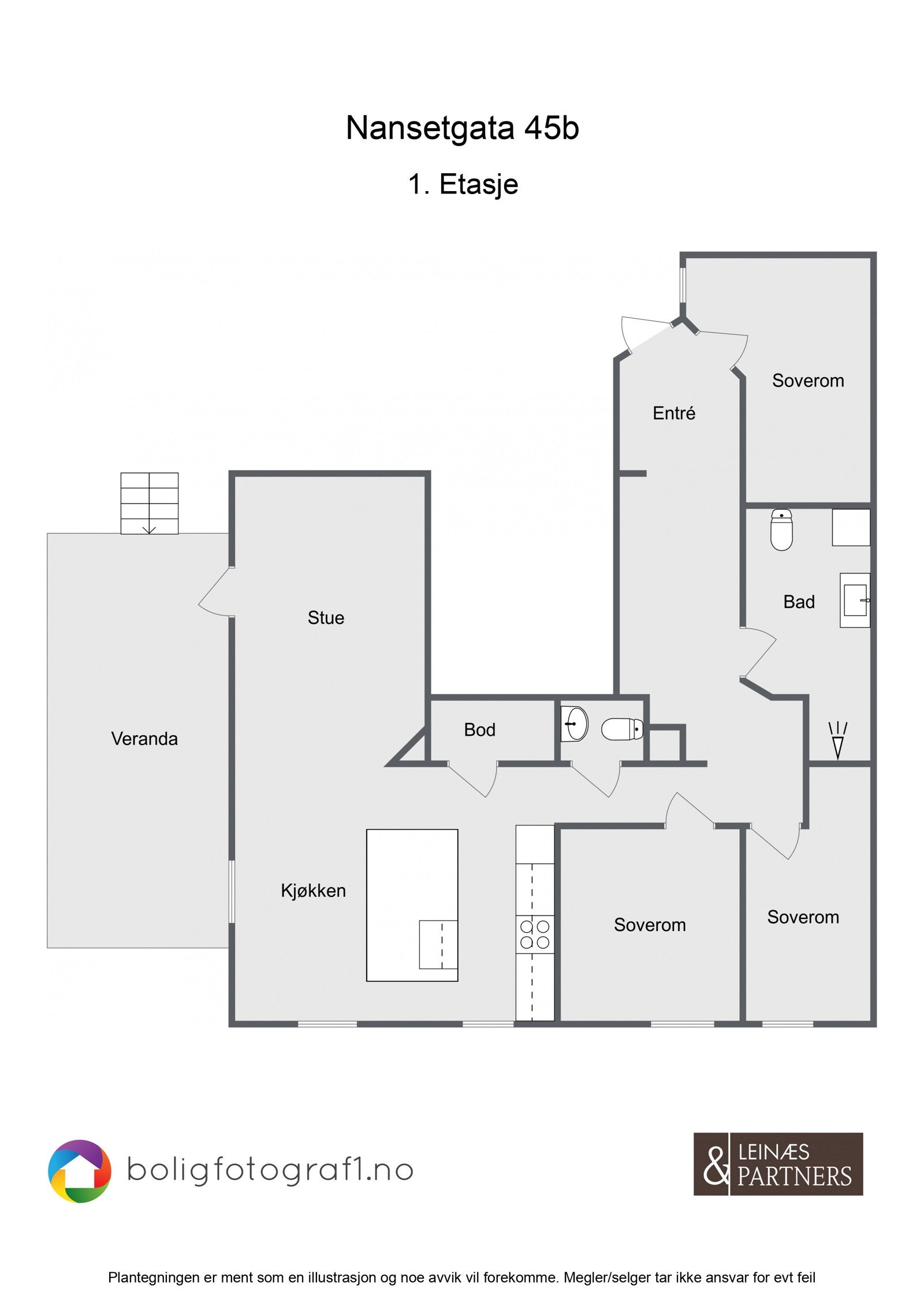 Plantegning 1. etasje Galleribilde
