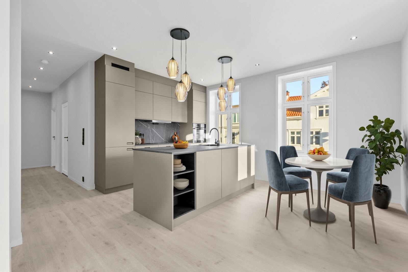 Leiligheten har de siste årene blitt vesentlig pusset opp og fremstår med god standard. *Digitalt stylet Galleribilde