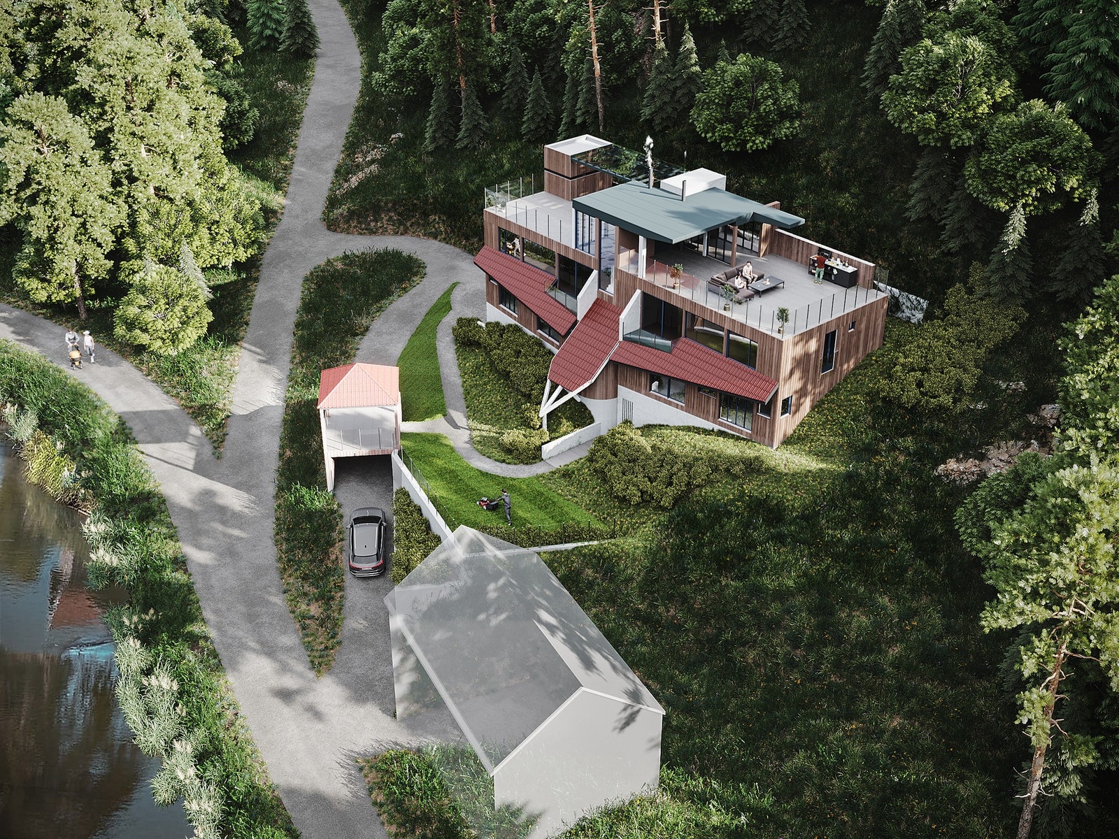 Illustrasjonsbilde. Konferer megler for å se eksempler på arkitekttegninger. Galleribilde