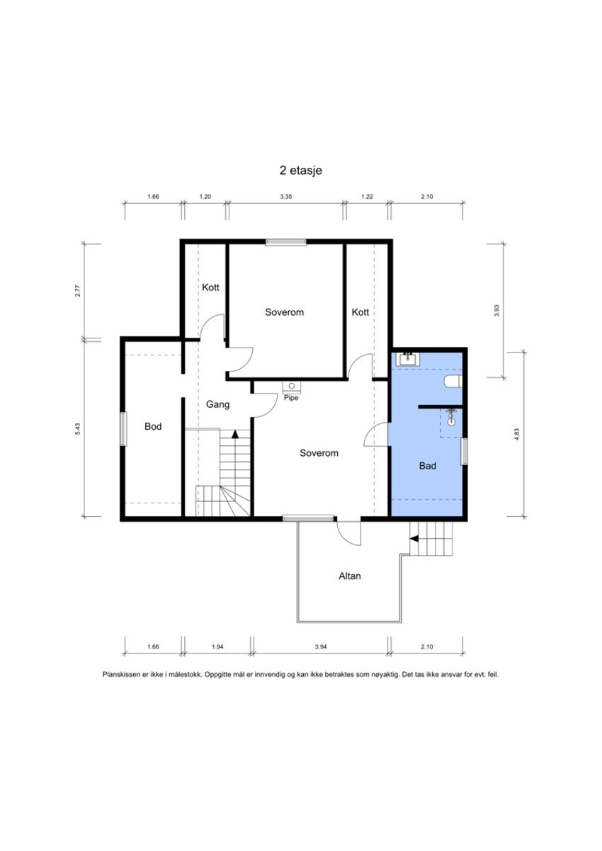 Plantegning for 2.etasje. Galleribilde