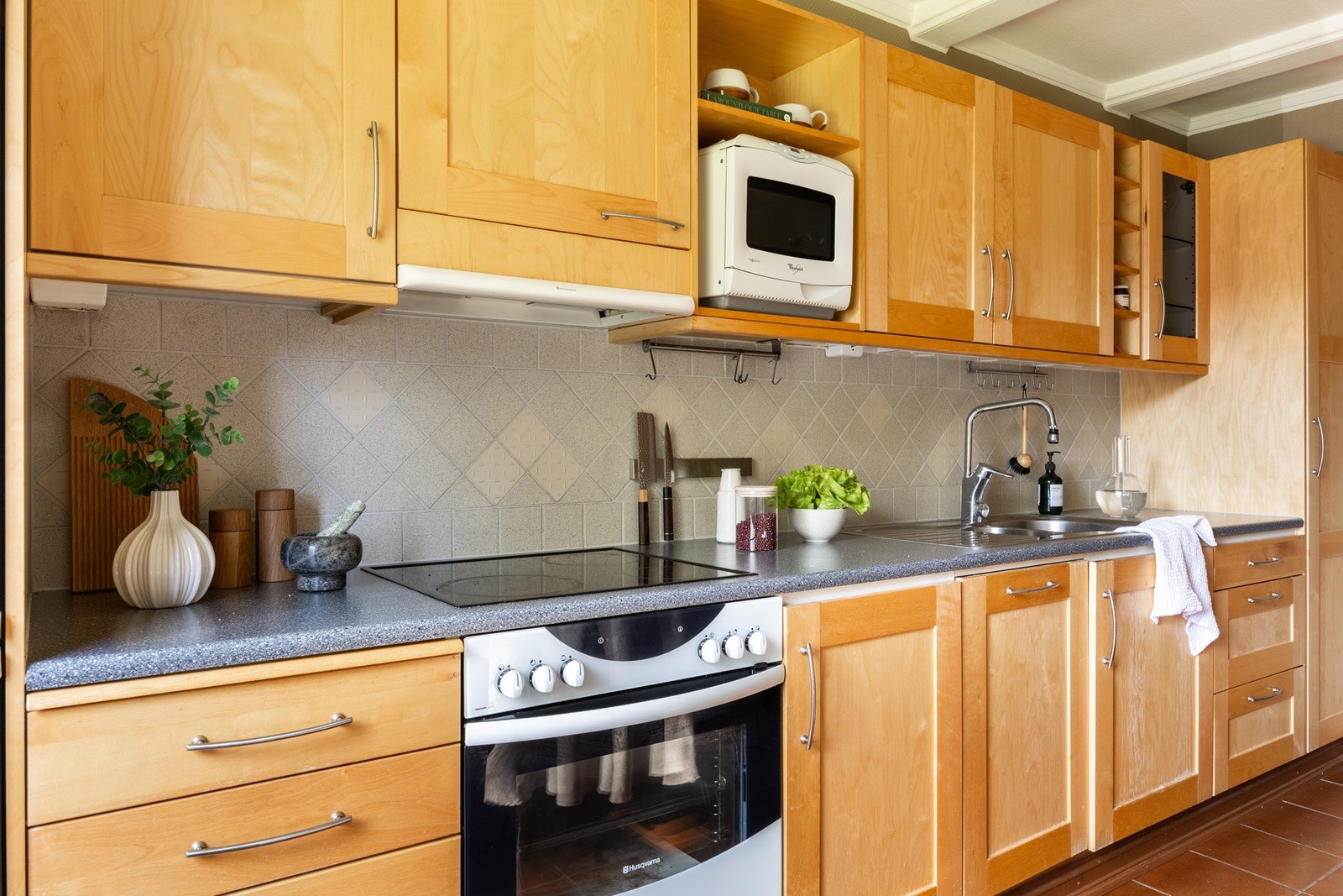 Kjøkkenet har noe moderniseringsbehov. Galleribilde