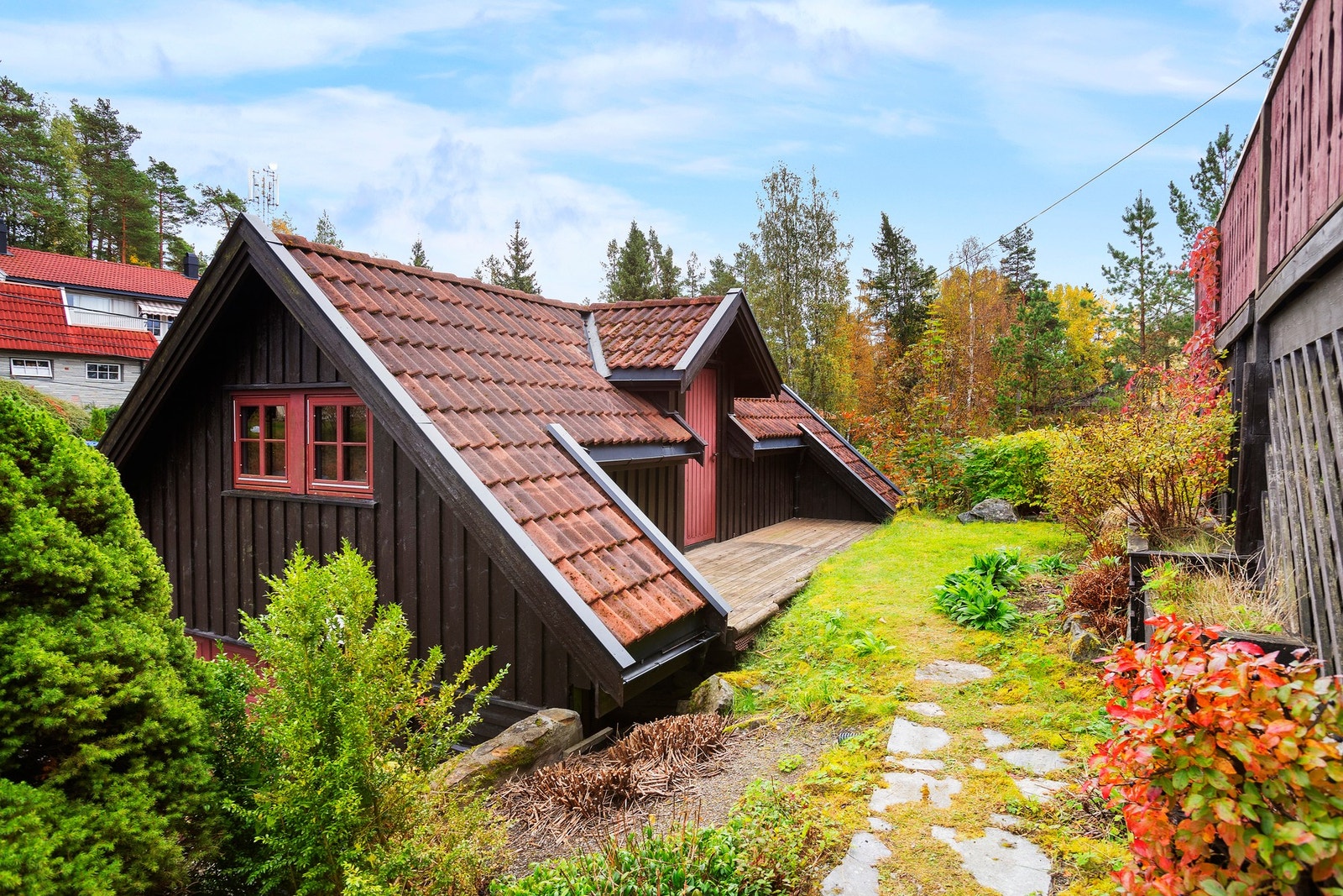 Garasje med stort loft - elektrisk leddport Galleribilde