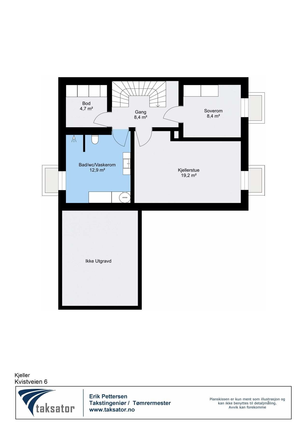 Plantegning kjelleretasje. Galleribilde