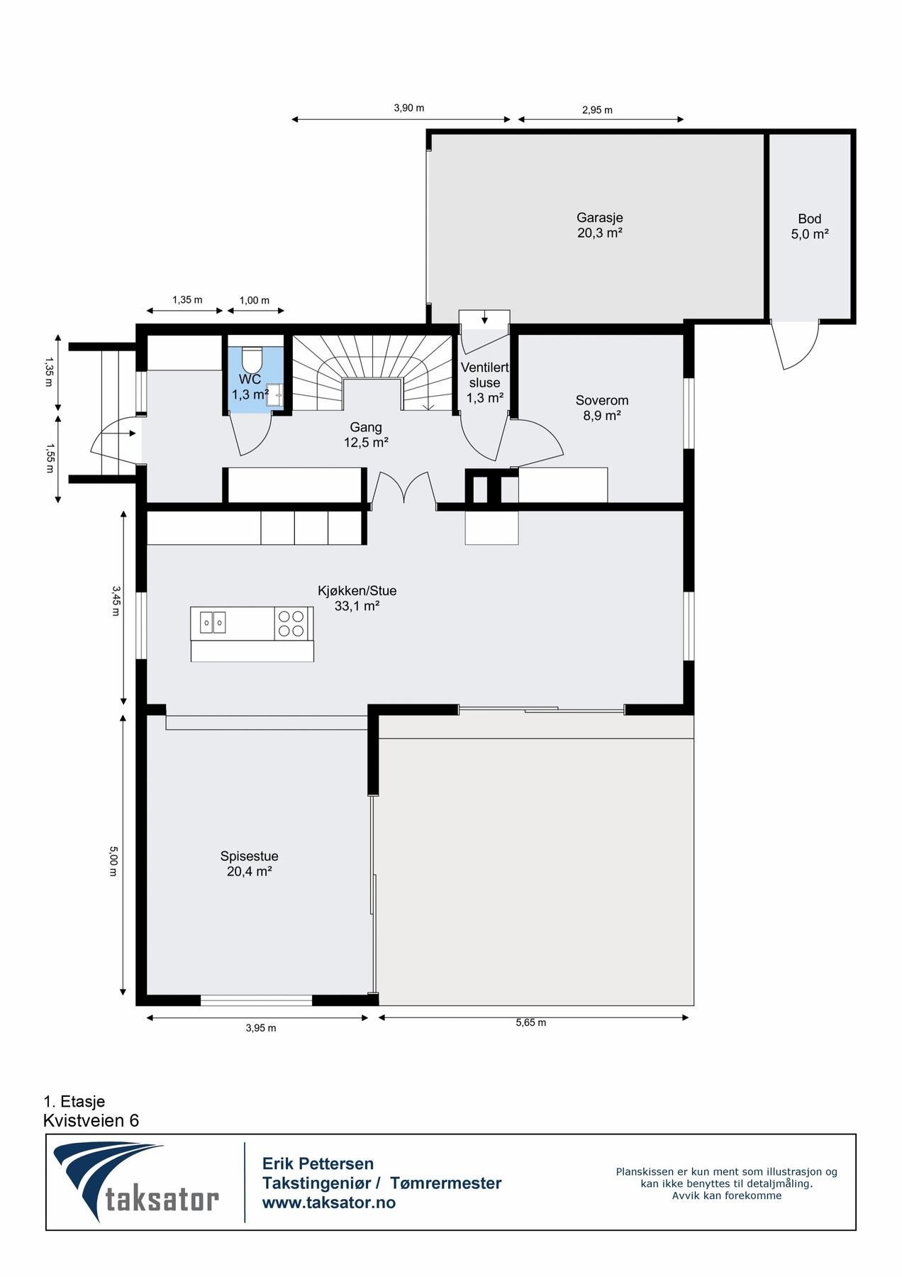 Plantegning 1. Etasje. Galleribilde