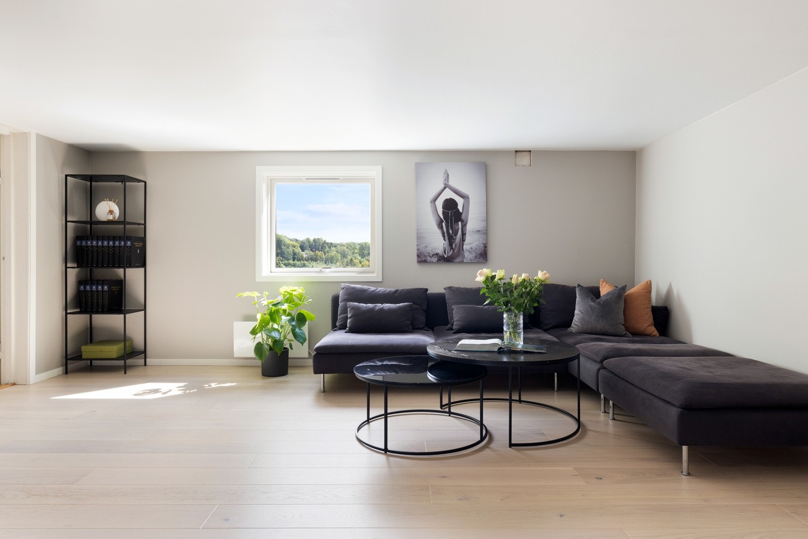 Kjellerstue med god plass til sofagruppe og annet ønskelig møblement. Galleribilde