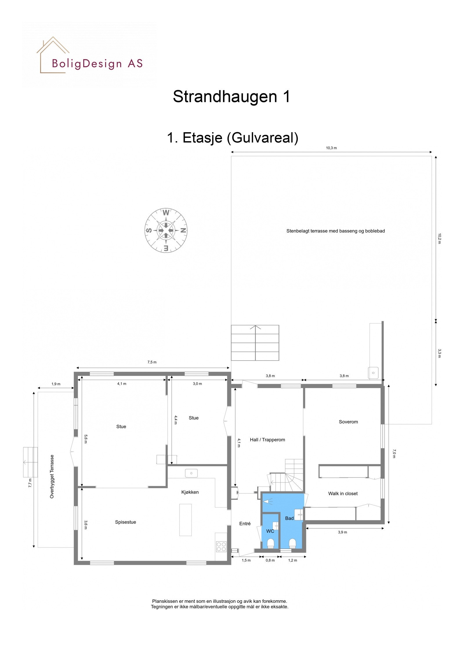 Plantegning 1. etasje. Galleribilde