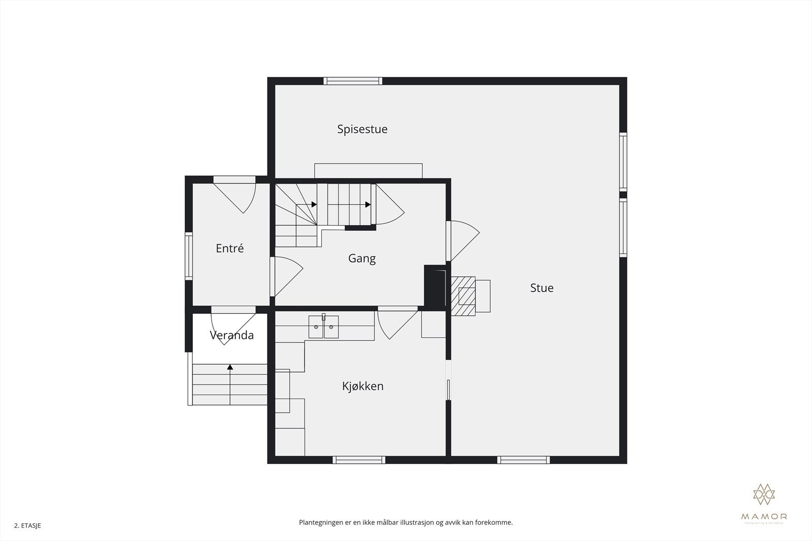 Plantegning 1. etasje Galleribilde