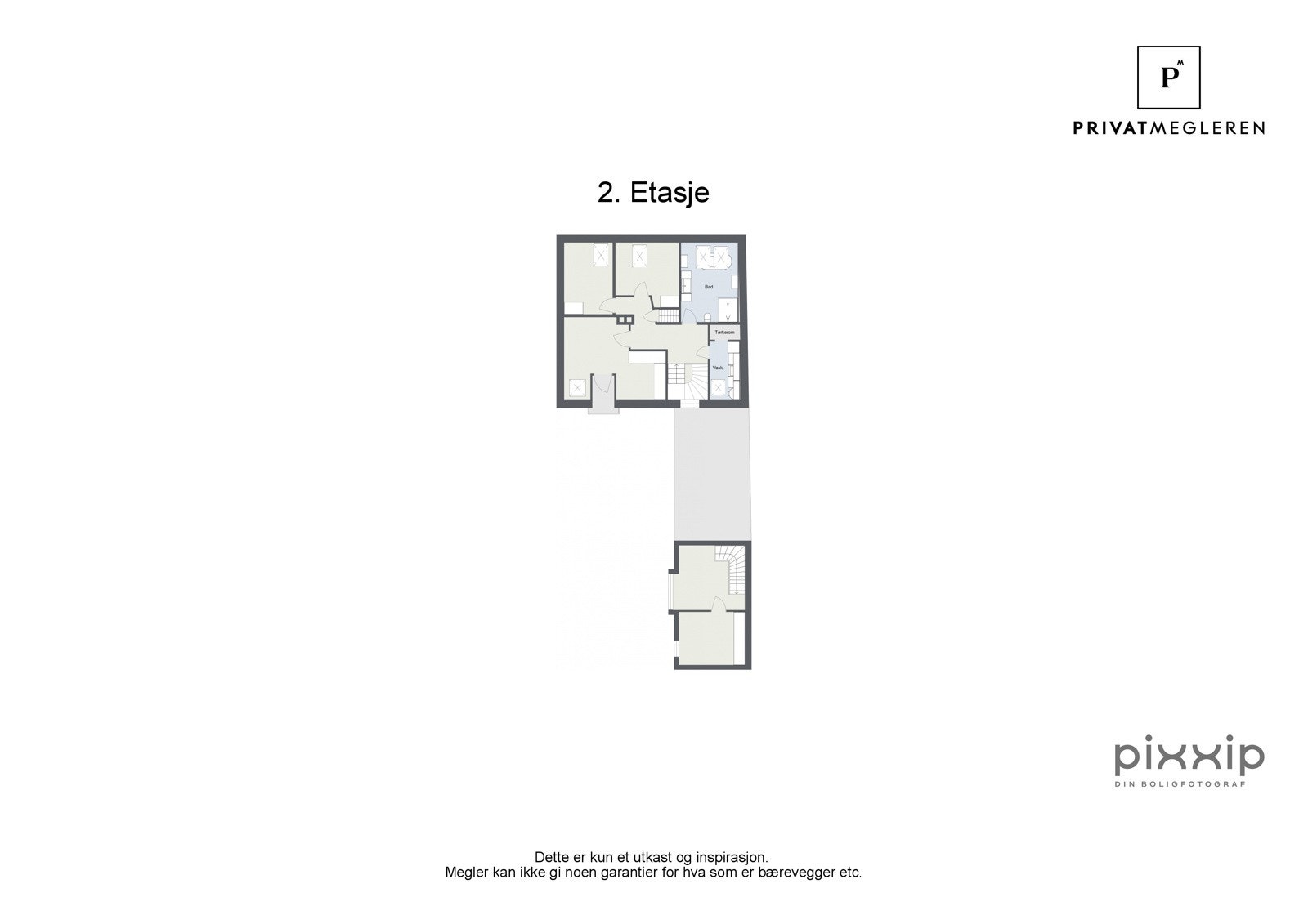 2D plantegning 2. etasje, ikke målsatt, kun en illustrasjon Galleribilde