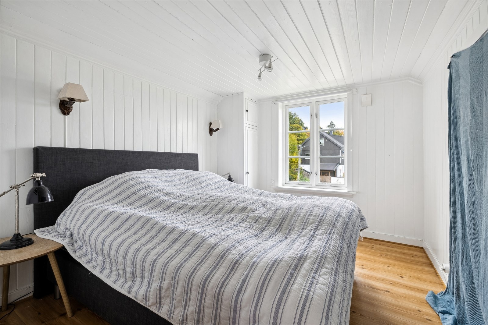 Soverom med god plass til seng og tilpasset garderobeløsning. Galleribilde