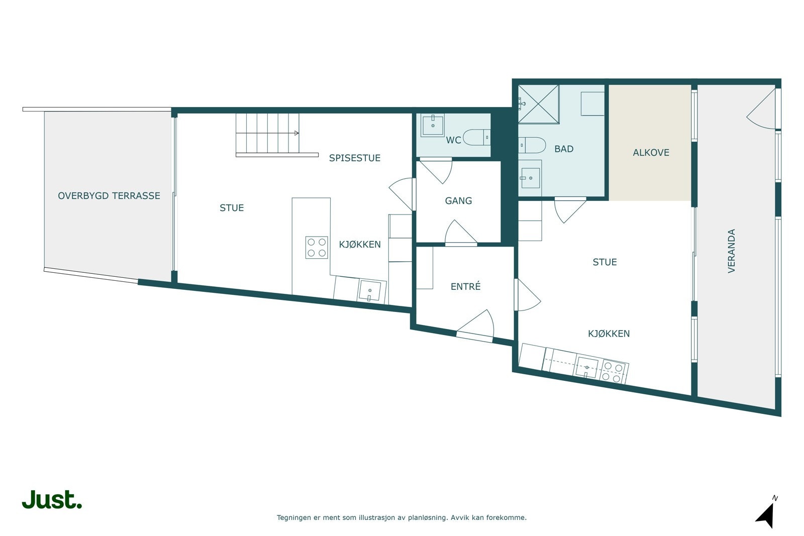 Planskisse 1.etasje. Studioleilighet med egen inngang.
