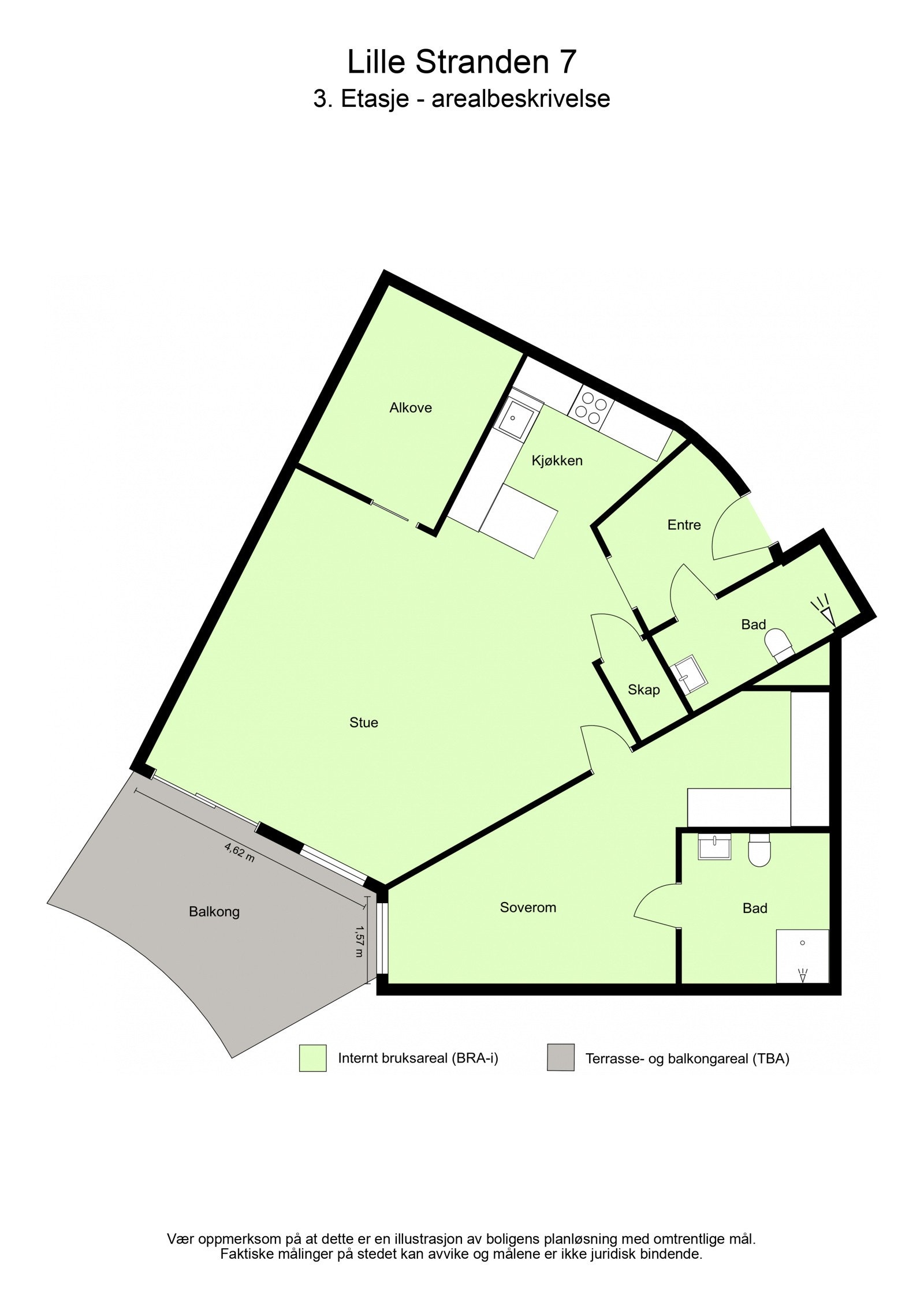 Plantegning - med arealbeskrivelse Galleribilde