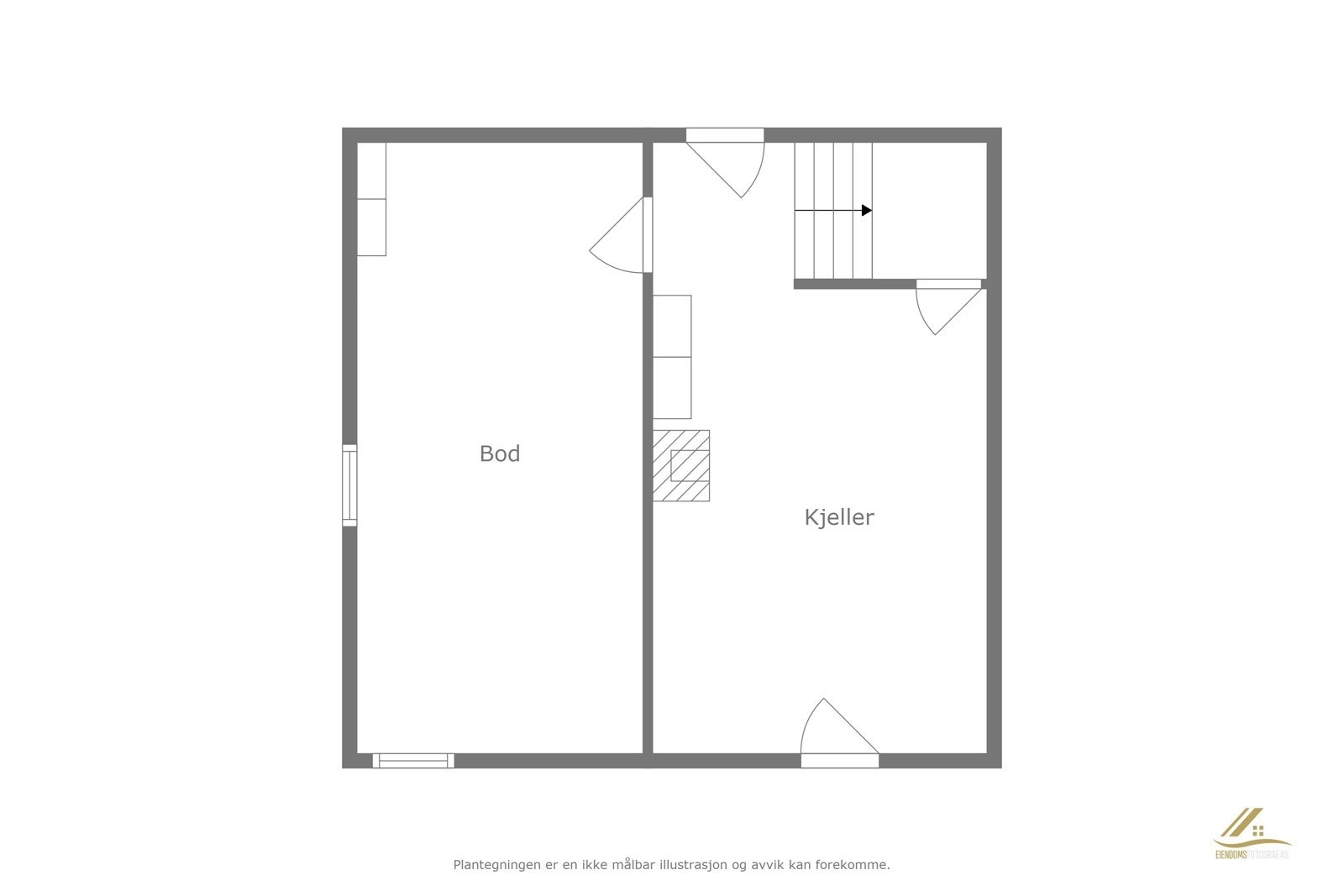 Plantegning kjeller. Galleribilde