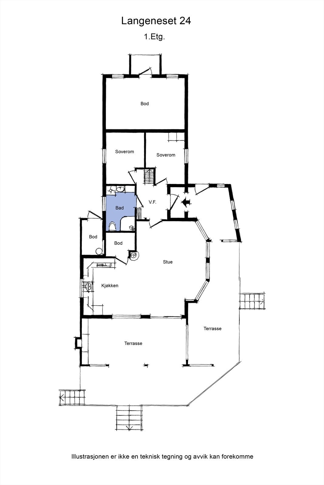 Plantegning 1 et. Galleribilde