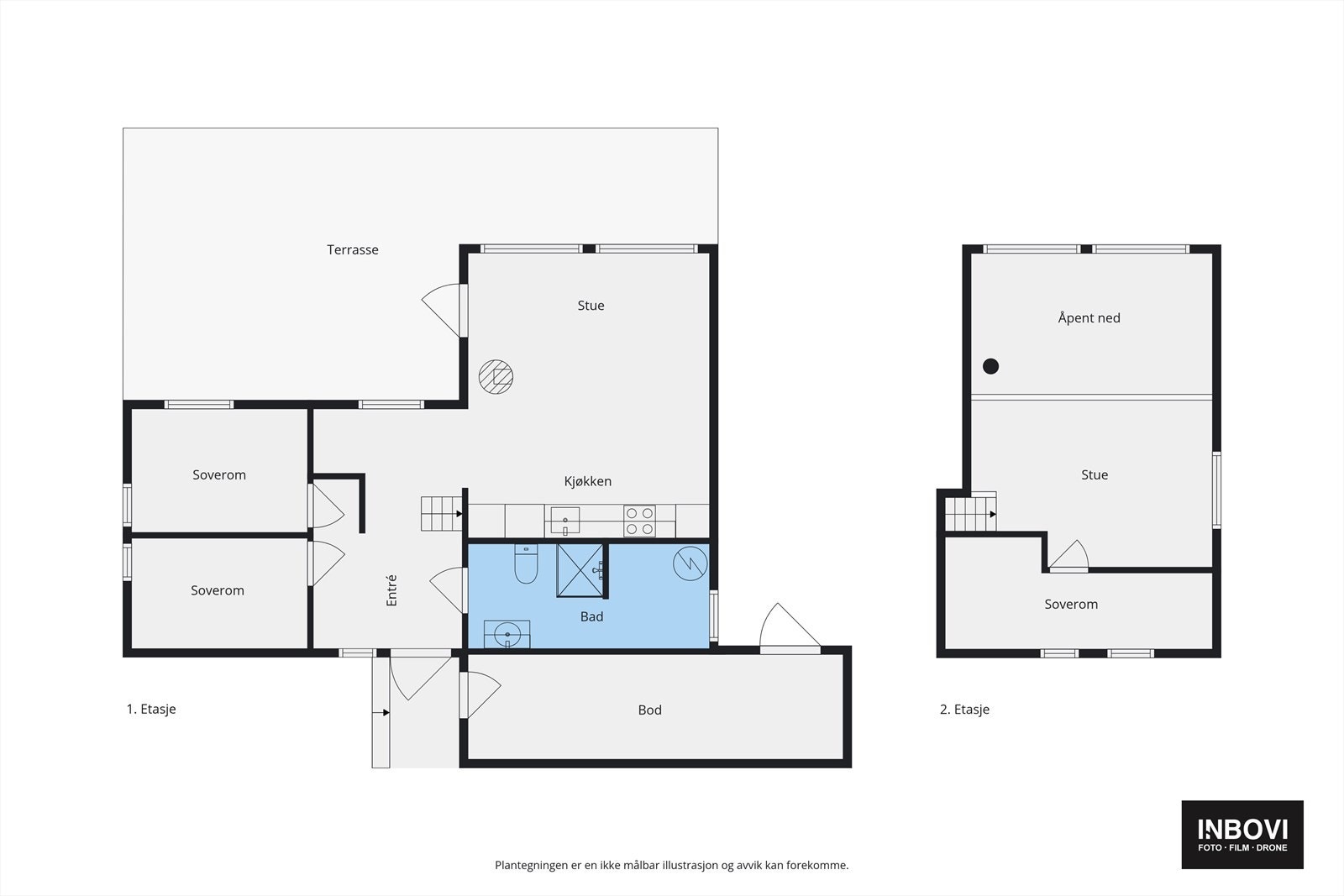 Plantegning begge plan Galleribilde