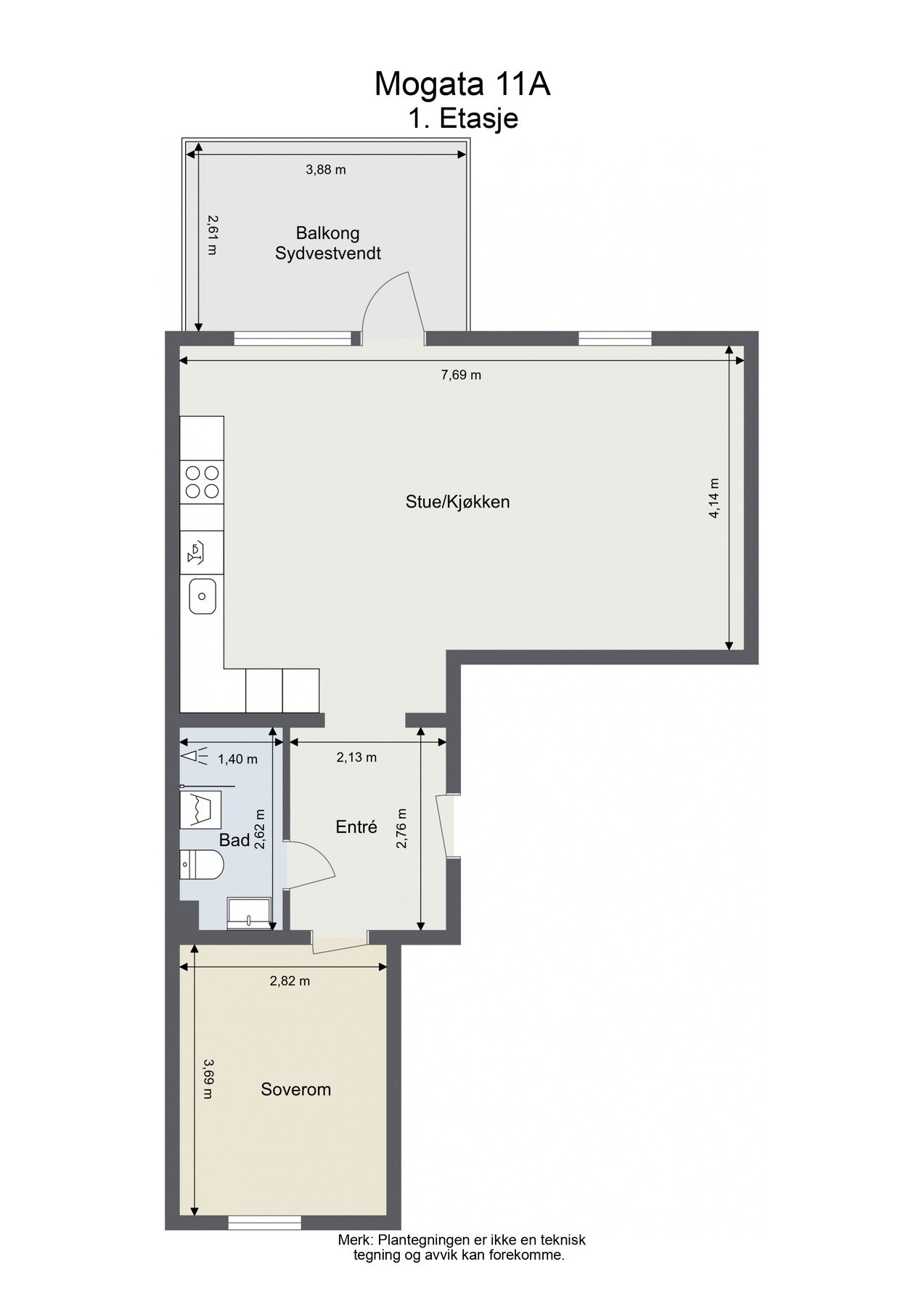 Planskisse. Plantegningen er ikke målbar og er kun ment som en illustrasjon. Galleribilde