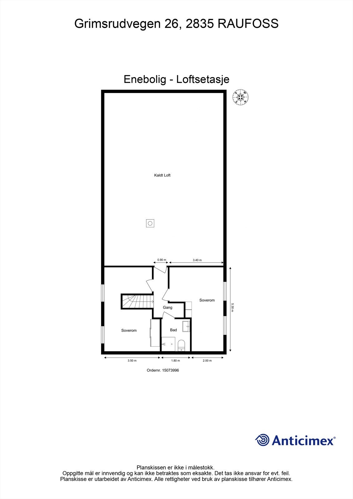 Plantegning- Loftsetasje Galleribilde