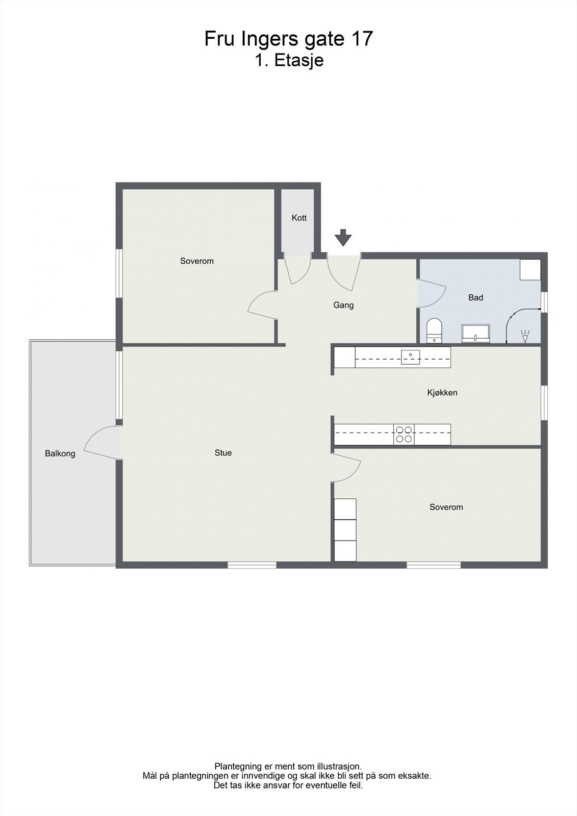 Ta en titt på planskissen og gjør deg kjent med romfordelingen! Galleribilde