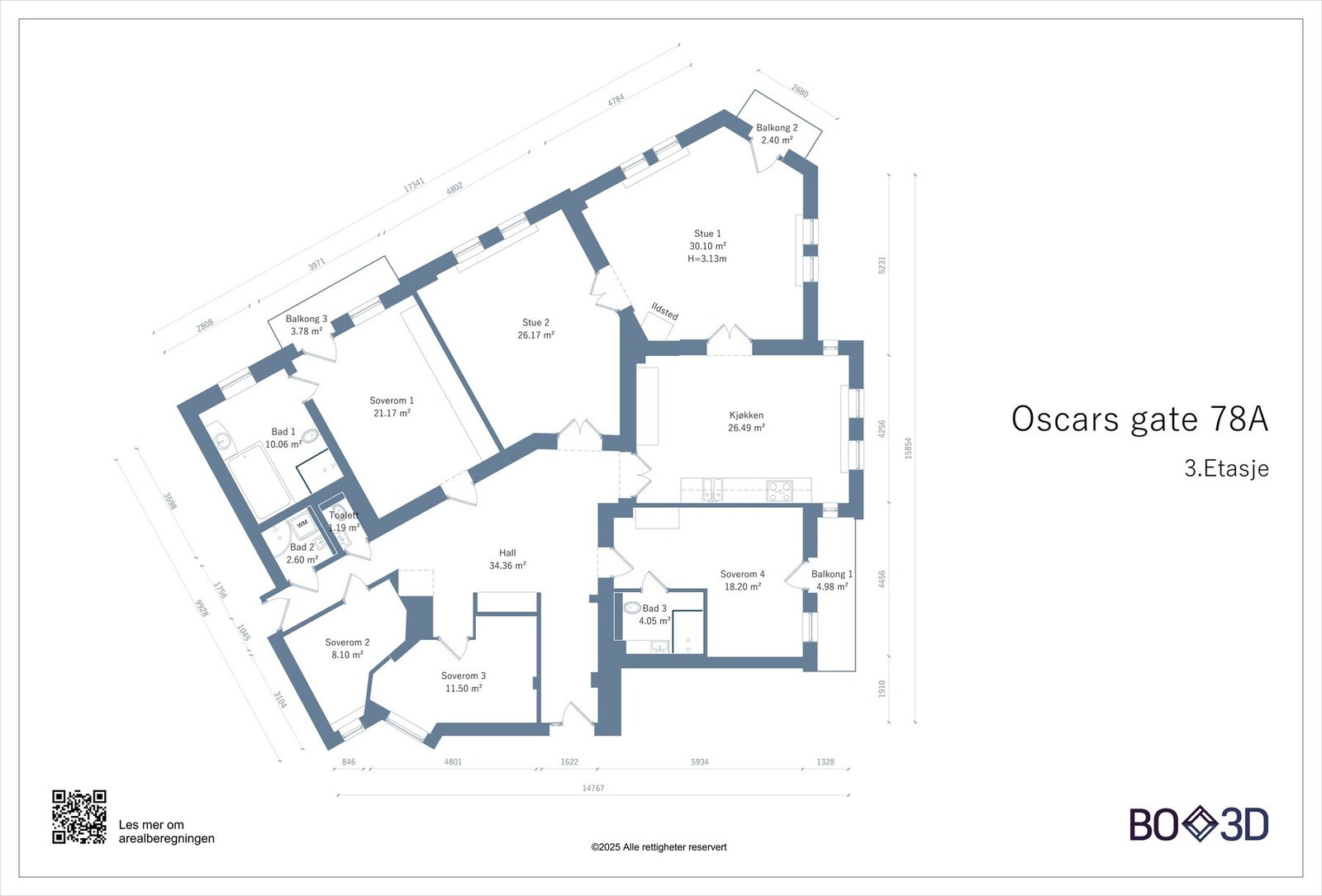 Plantegning 3. etasje