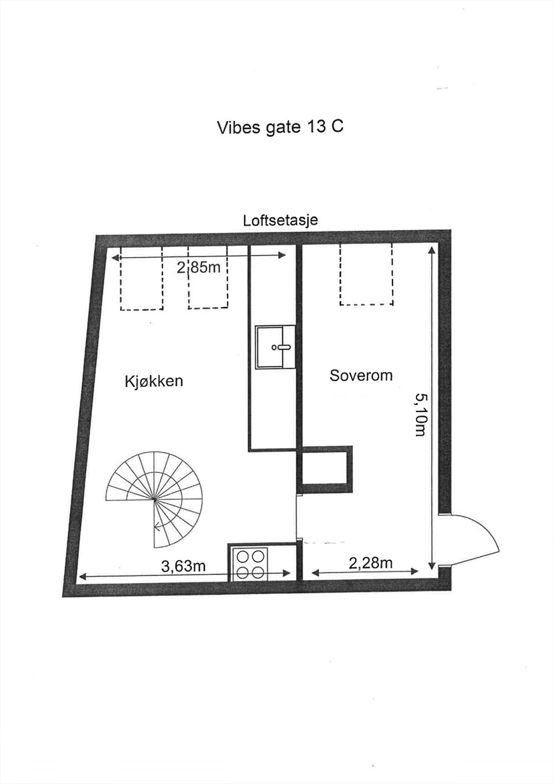 Plantegning loftsetasje Galleribilde