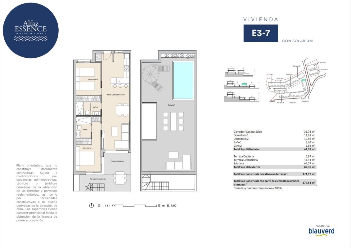 D1 - 2 soverom og takterrasse - 320.000€ Galleribilde
