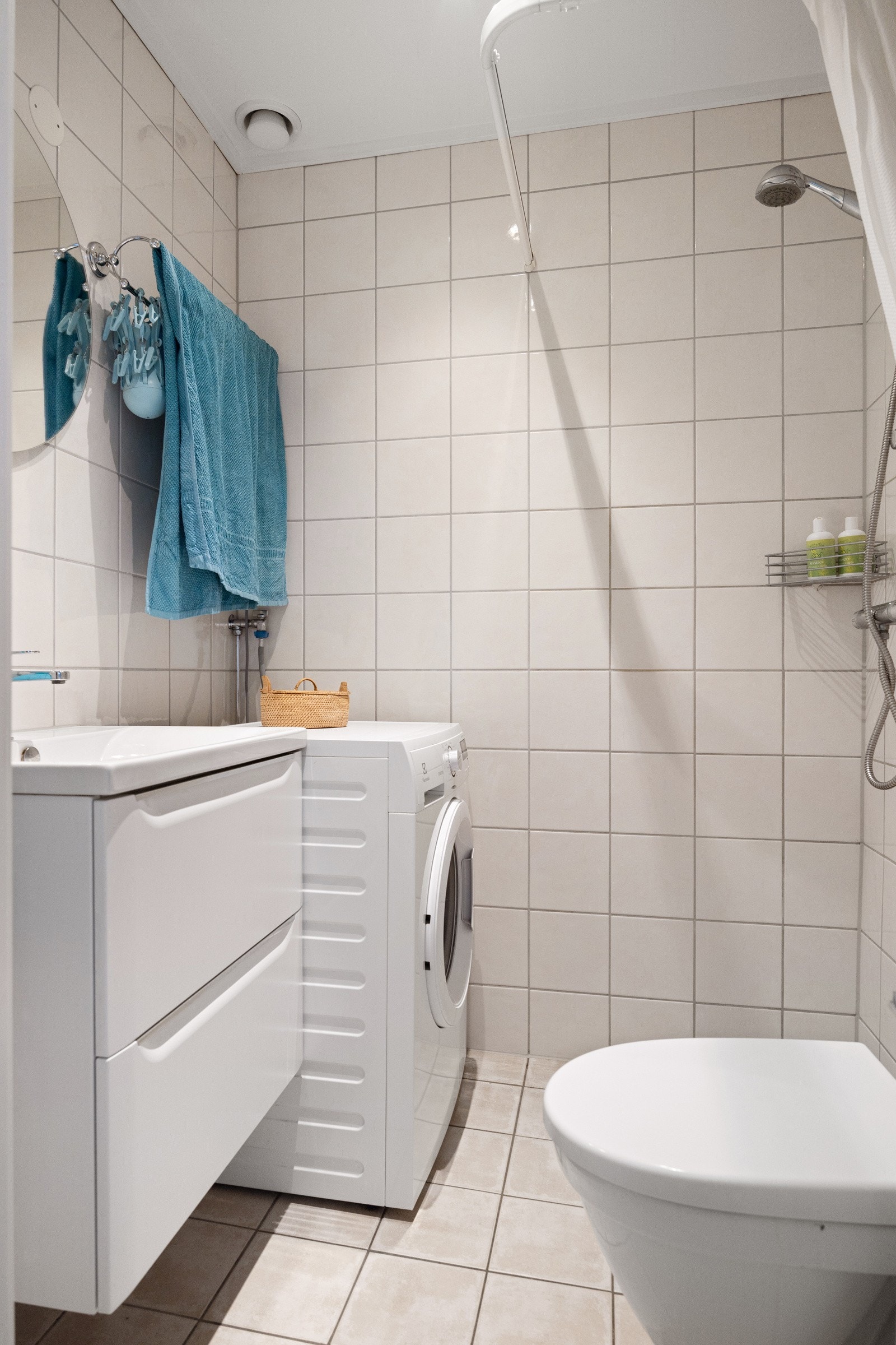 Opplegg for vaskemaskin på bad Galleribilde