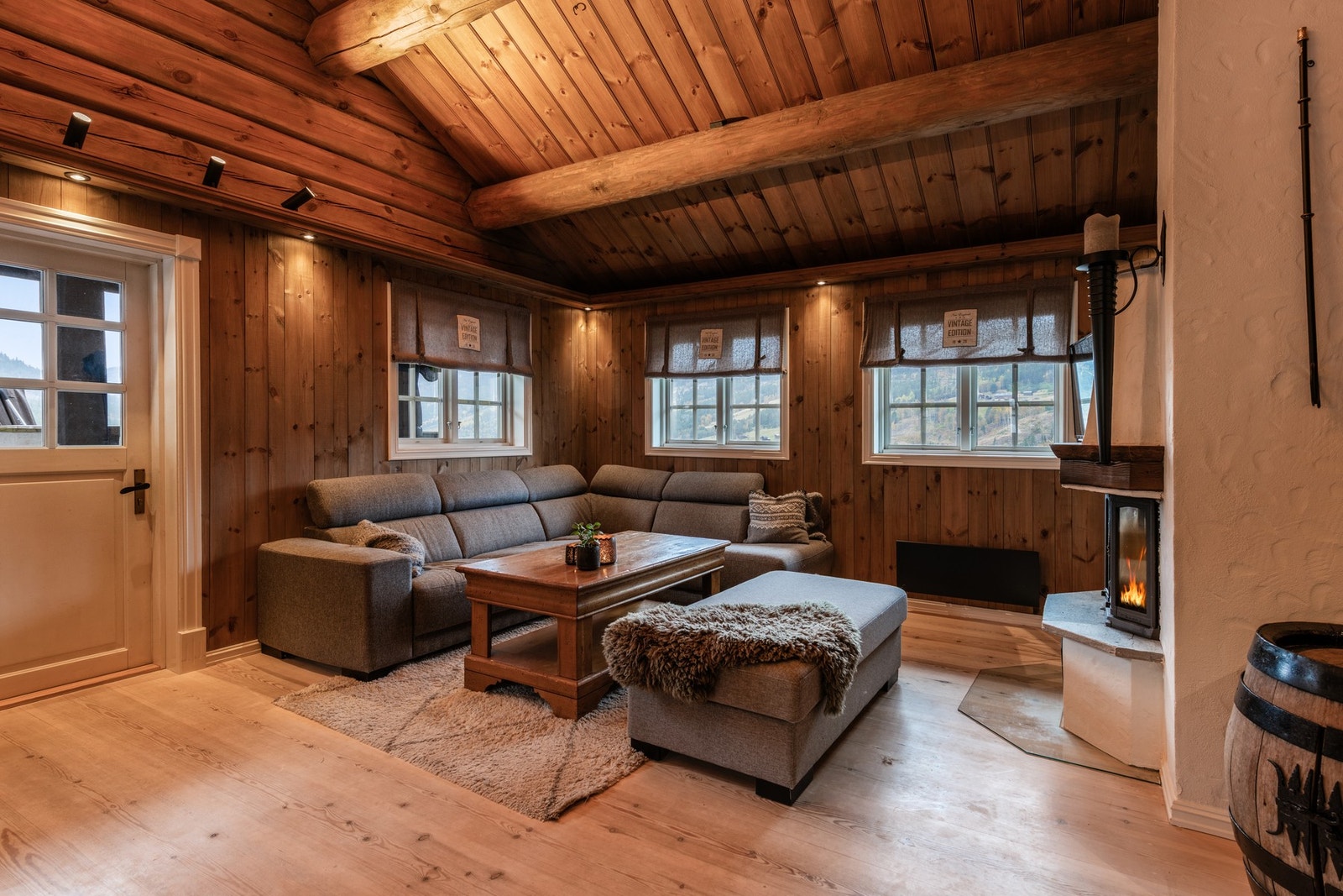 Peisen varmer godt på kalde vinterdager Galleribilde