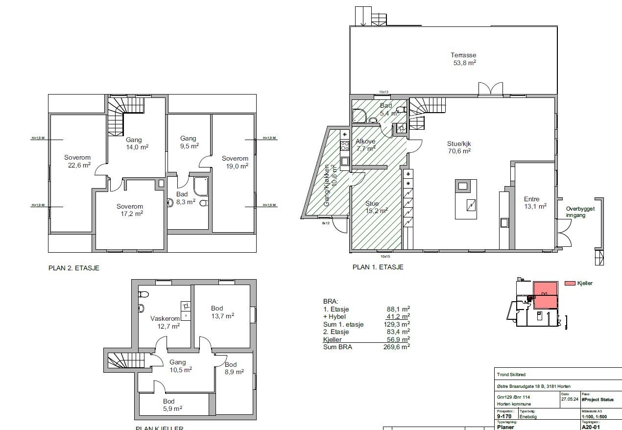 Arkitekt tegnet skisse - inkl hybel Galleribilde