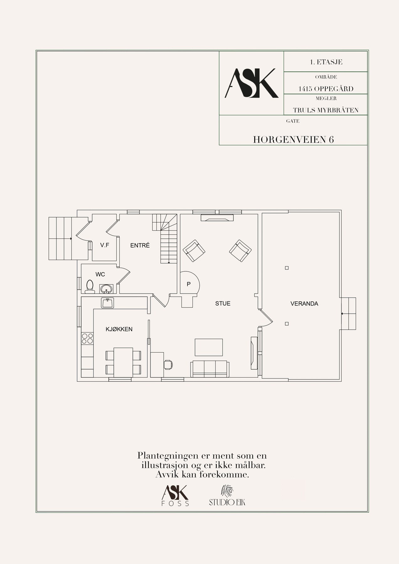 Plantegning 1. etasje Galleribilde