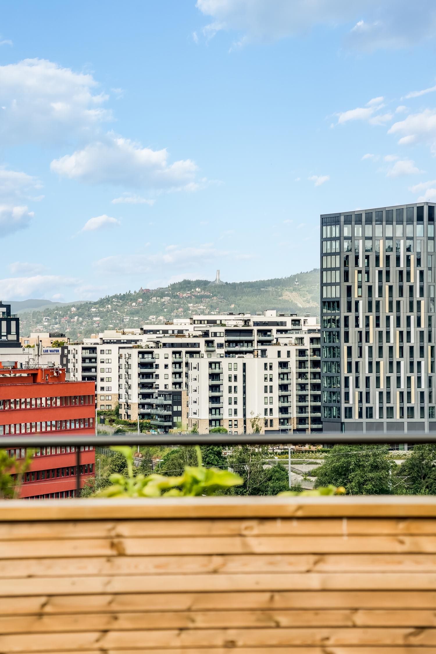Flott utsikt fra takterrassen Galleribilde