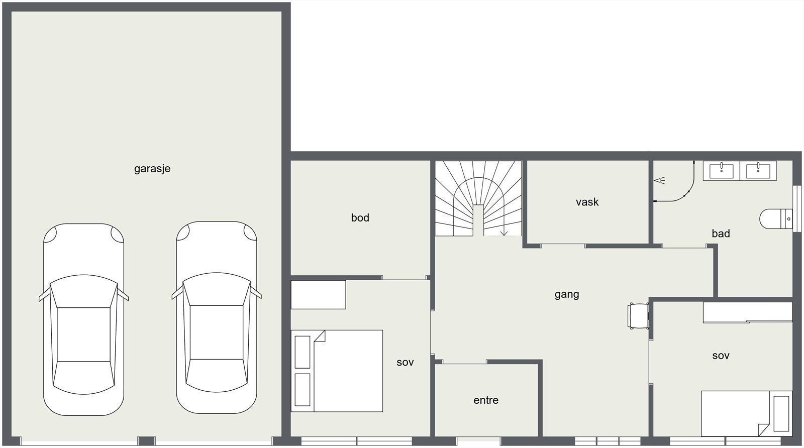 Plantegning underetasje. Galleribilde